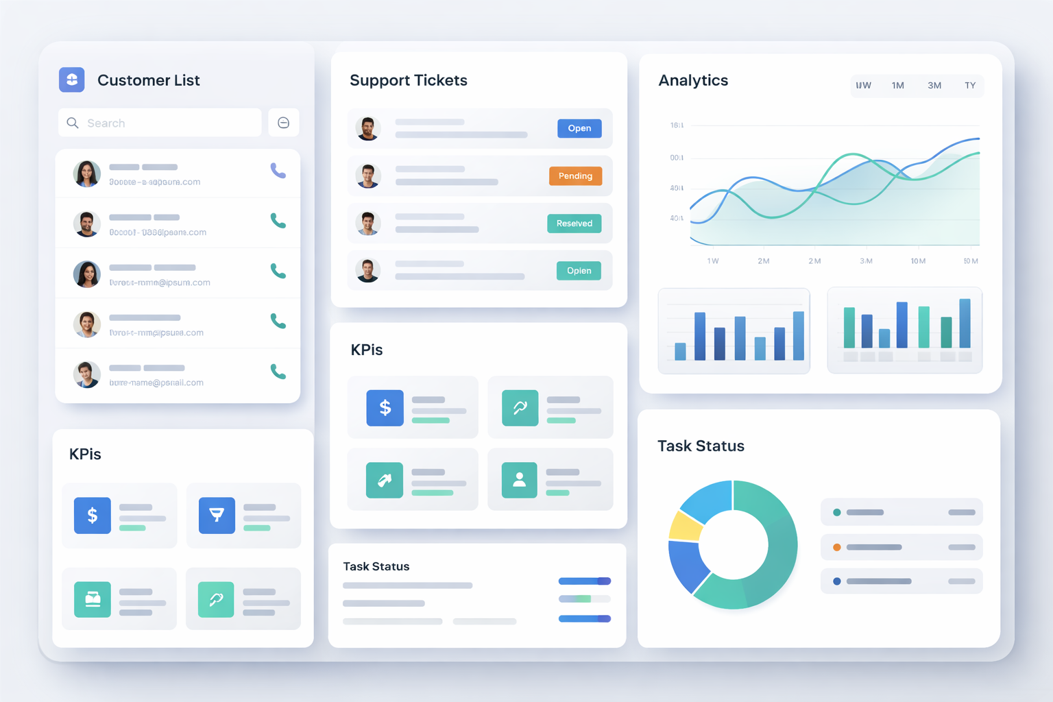 Bharat CRM Dashboard showing customer management, support tickets, and analytics